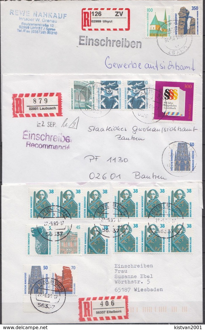 Postal History Cover: 9 Germany Covers With Landscapes Stamps, Many Different + 1 More Cover - Covers & Documents