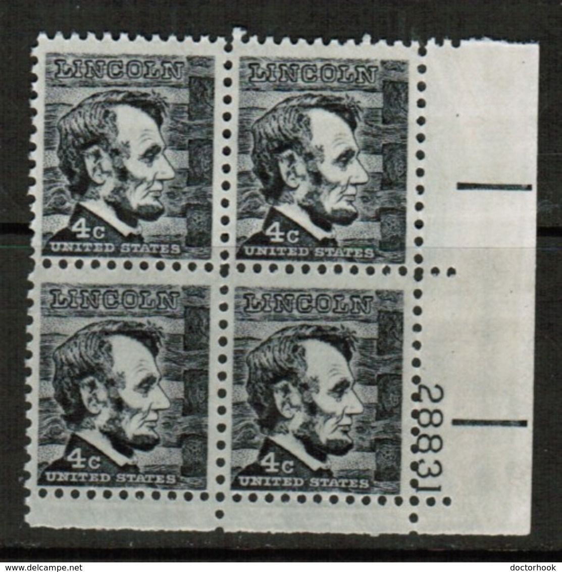 U.S.A.  Scott # 1282** VF MINT NH PLATE BLOCK Of 4  (LG-1135) - Números De Placas