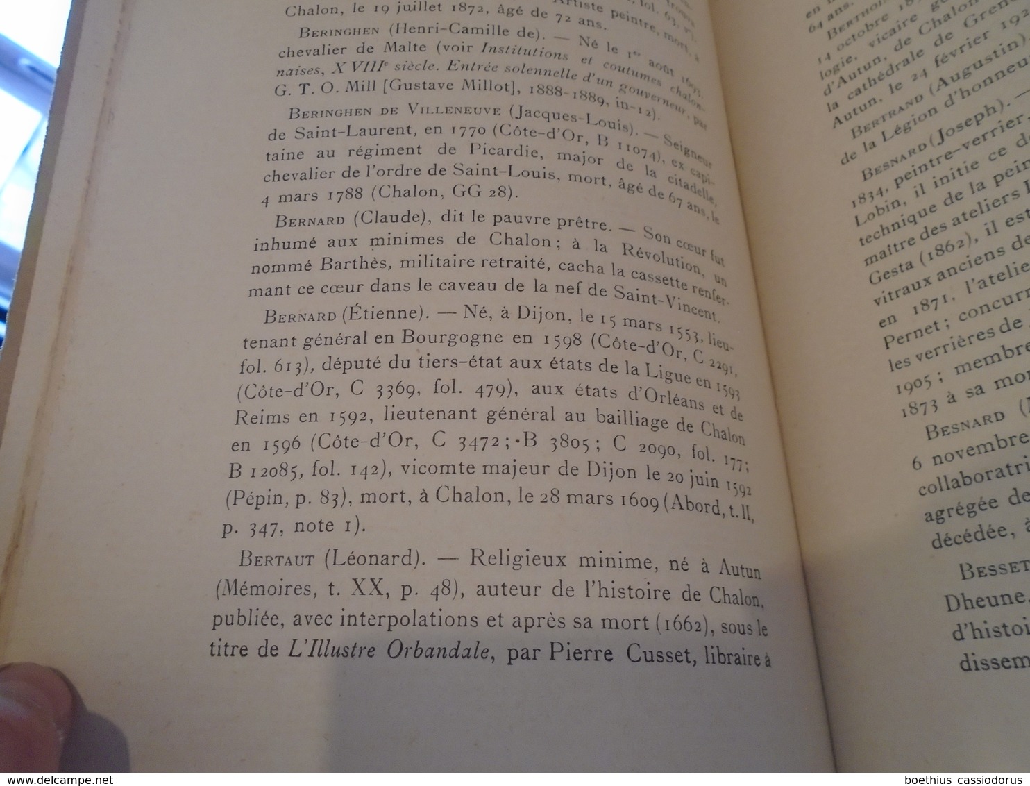 Rarissime : BIOGRAPHIE CHALONNAISE 1932 PIERRE BESNARD / Chalon-sur-Saône, Saône-et-Loire, Bourgogne... - Bourgogne