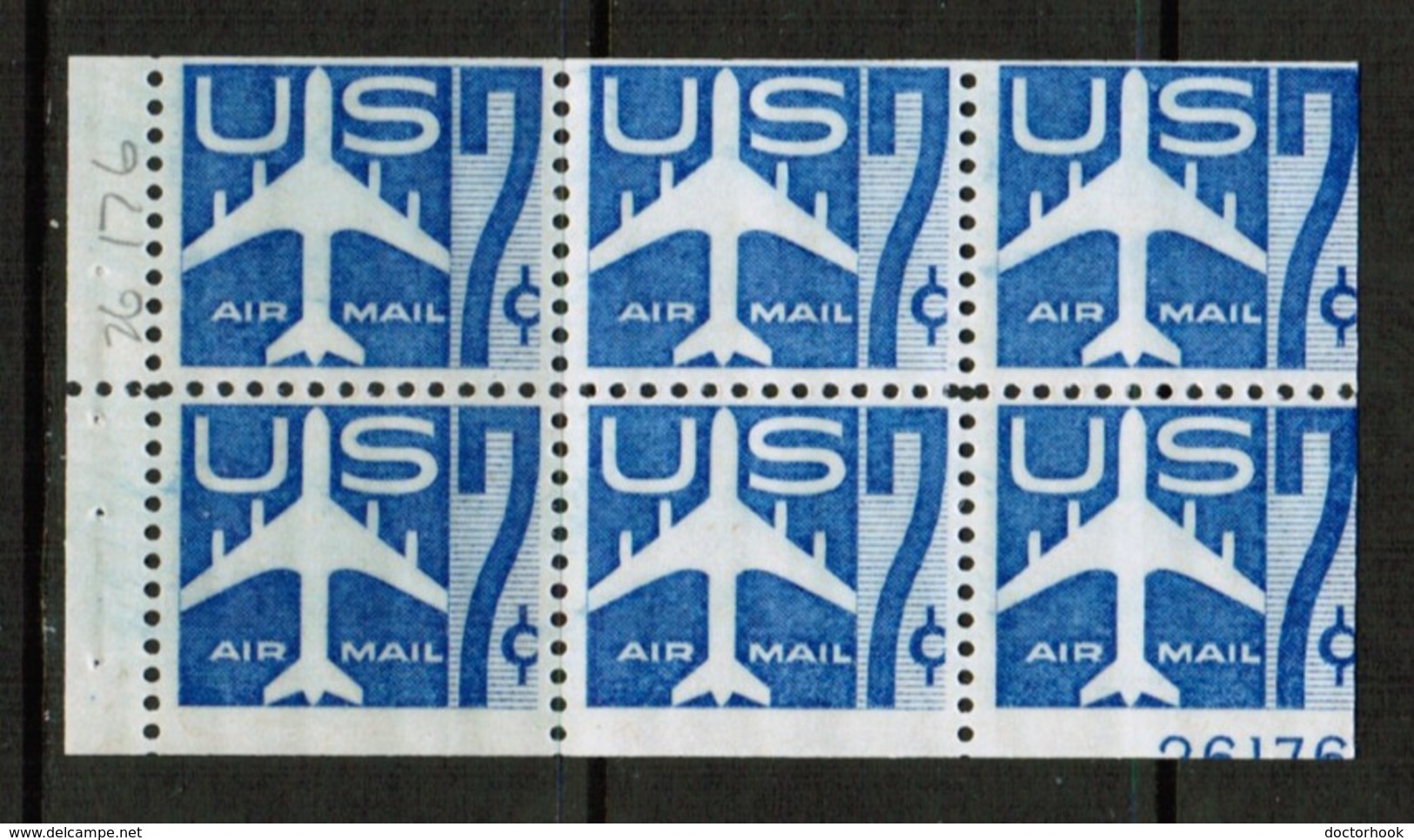 U.S.A.  Scott # C 51a** VF MINT NH MISCUT BOOKLET PANE Of 6  (LG-1136) - Plaatfouten En Curiosa