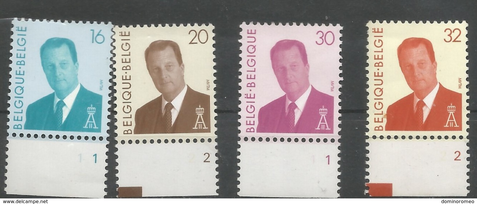 OCB 2535, 36, 37 En 2559 Postfris Zonder Scharnier **  Met Plaatnummer - 1993-2013 König Albert II (MVTM)