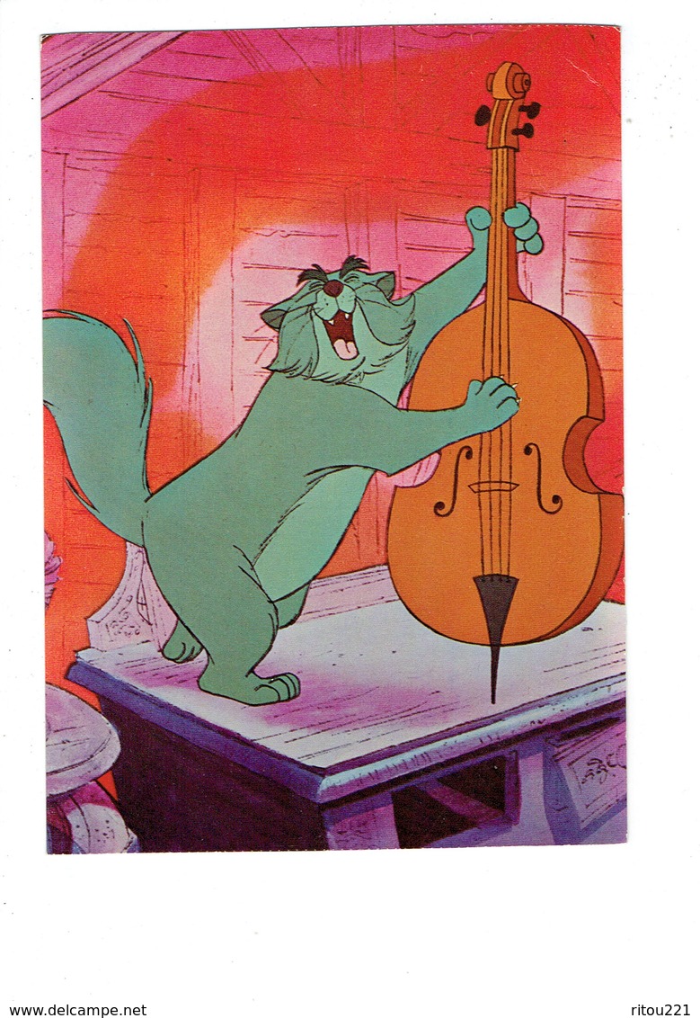 Cpm - Illustration Disney > Disneyland - Chat Musicien Contrebasse LES ARISTOCHATS - Disneyland