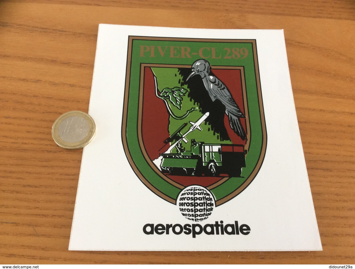 AUTOCOLLANT, Sticker «aerospatiale - PIVER-CL 289» (missile, Blason, Militaire, Oiseau, Pivert) - Stickers