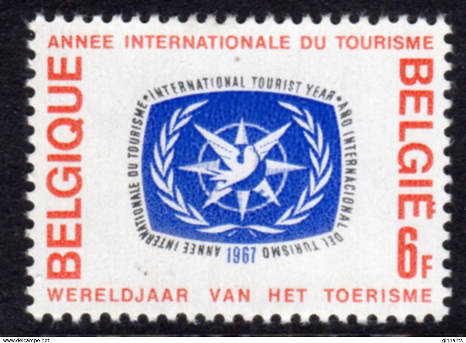 BELGIUM - 1967 INTERNATIONAL TOURISM YEAR STAMP FINE MNH ** SG 2007 - Unused Stamps