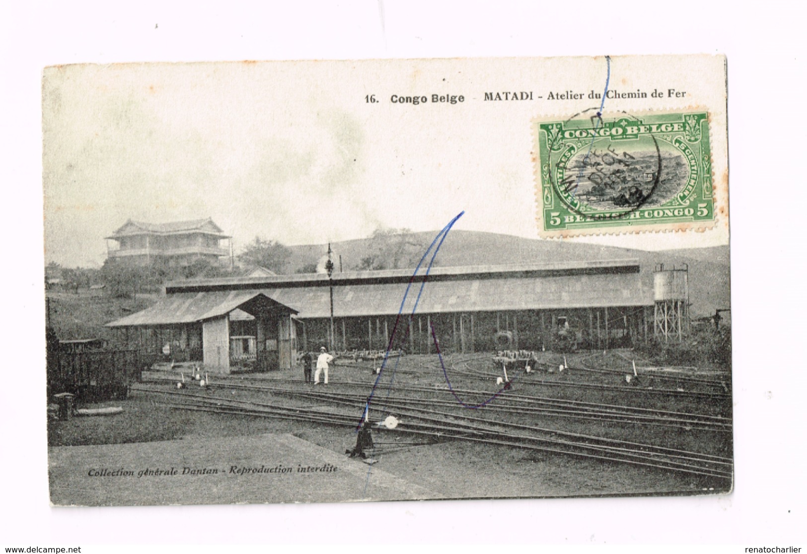 Matadi.Atelier Du Chemin De Fer.Expédié De Matadi à Cureghem (Bruxelles) - Congo Belge