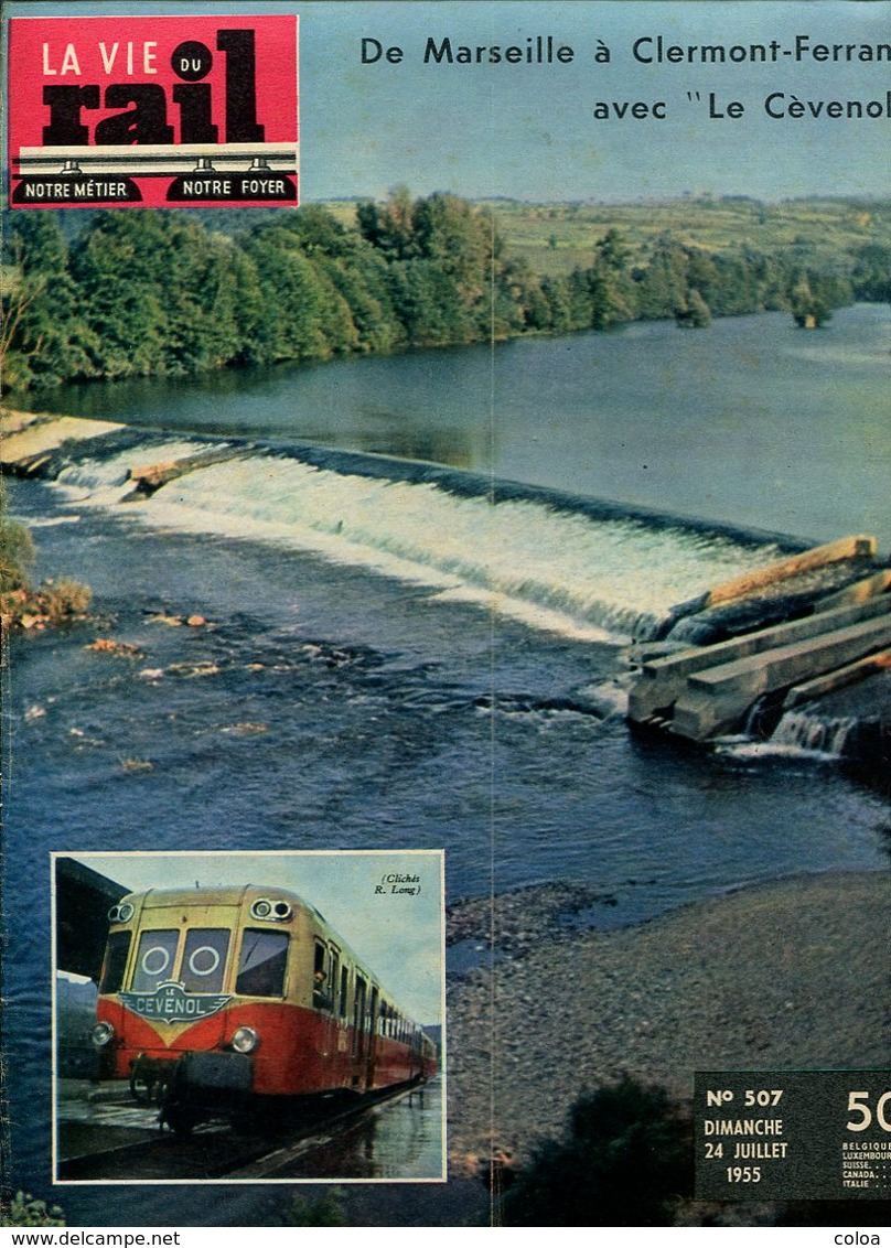 La Vie Du Rail Chemins De Fer Le Cévenol De Marseille à Clermont-Ferrand 1955 - Trains