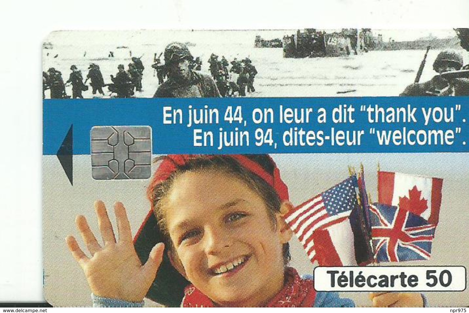 Telecarte  1944 1994 Debarquement - Armée