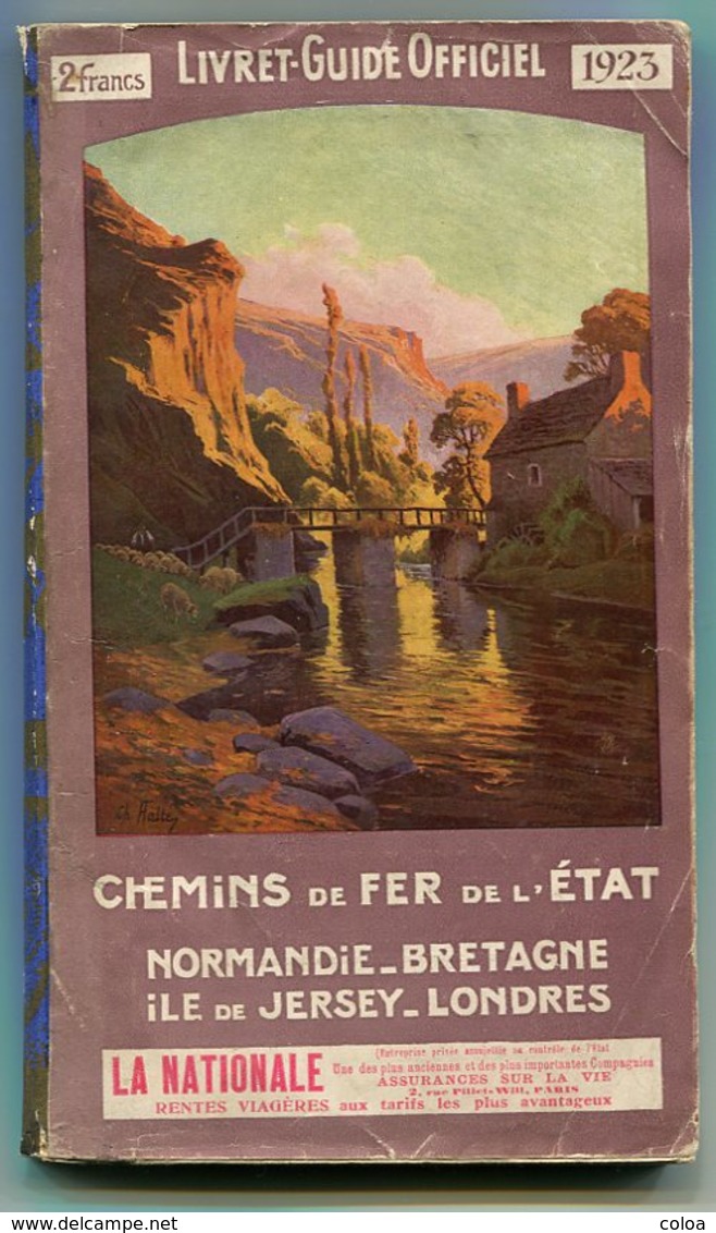 Chemins De Fer De L’Etat Livret-guide Officiel, Normandie Bretagne Ile De Jersey Londres 1923 - 1901-1940