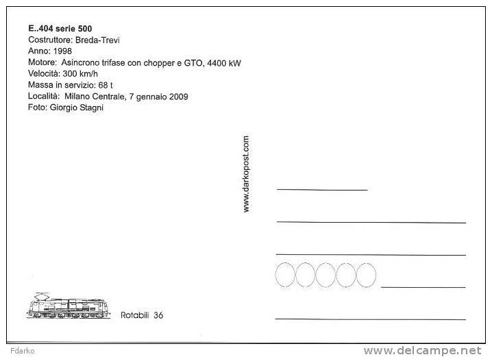 36 FS Treni E 404 Serie ETR 500 Frecciarossa Tpaívo Railroad Train Railways Zug Treno Chemin De Fer Milano Centrale Neve - Stazioni Con Treni