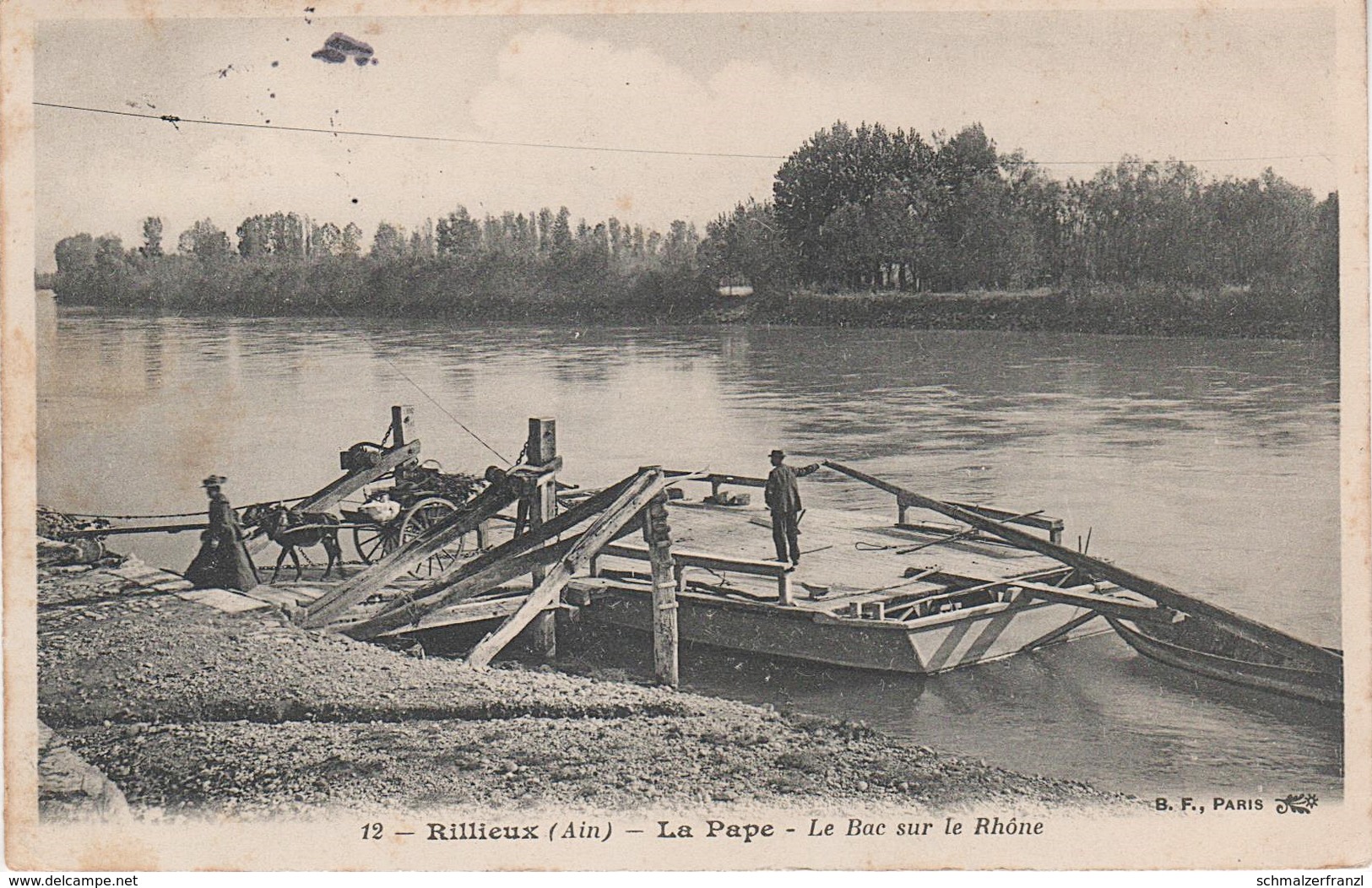 CPA - AK Rillieux La Pape Le Bac Bateau Fähre Ferry A Crepieux Neyron Vaulx En Velin Villeurbanne Lyon 01 Ain 69 Rhône - Rillieux La Pape