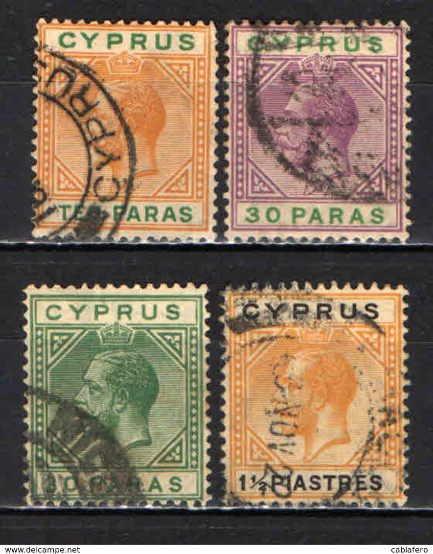 CIPRO - 1921 - EFFIGIE DI RE GIORGIO V - FILIGRANA "CA IN CORSIVO" - USATI - Cipro (...-1960)