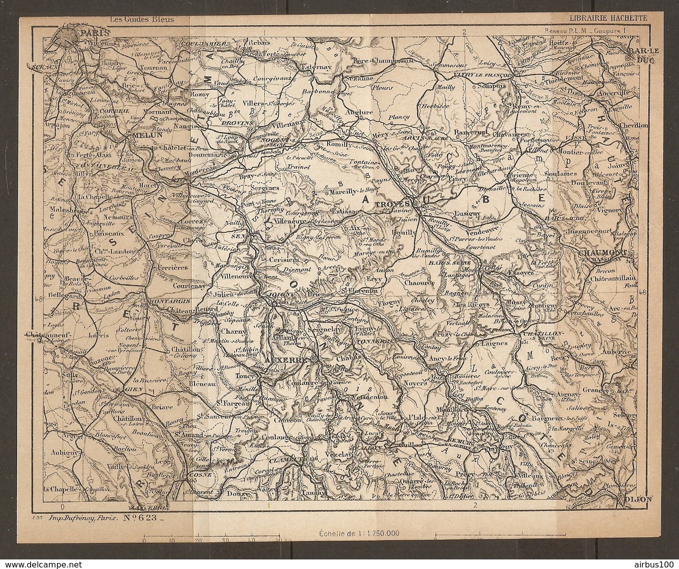 CARTE PLAN 1935 N° 623 - SEINE Et MARNE AUBE COTE D'OR - PARIS BAR Le DUC DIJON DONZY - Topographical Maps