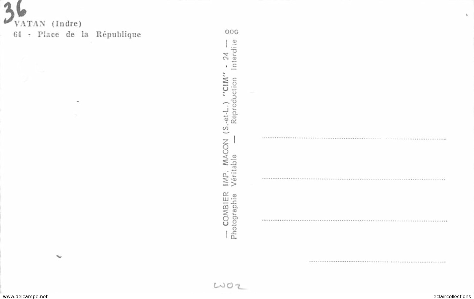 Vatan           36      Place De La République    Année 50    (voir Scan) - Other & Unclassified