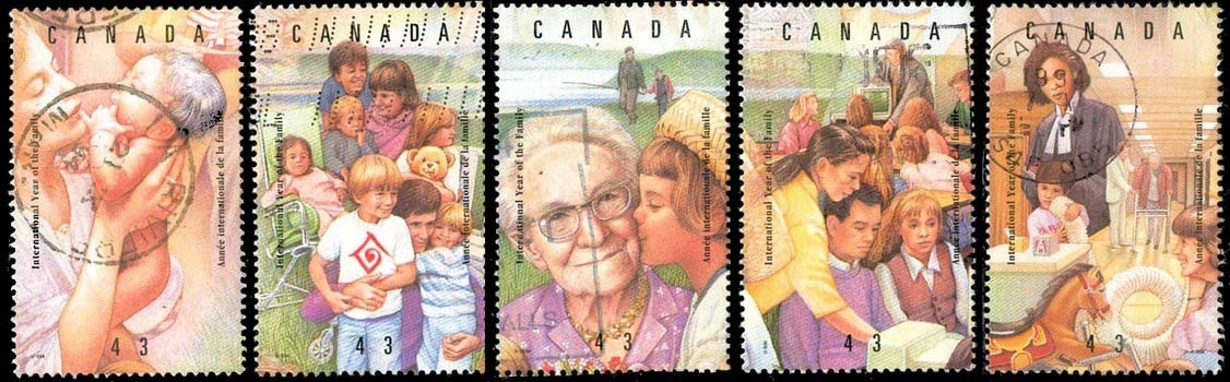 Canada (Scott No.1523a-e - Année Internationale De La Famille) (o) - Oblitérés