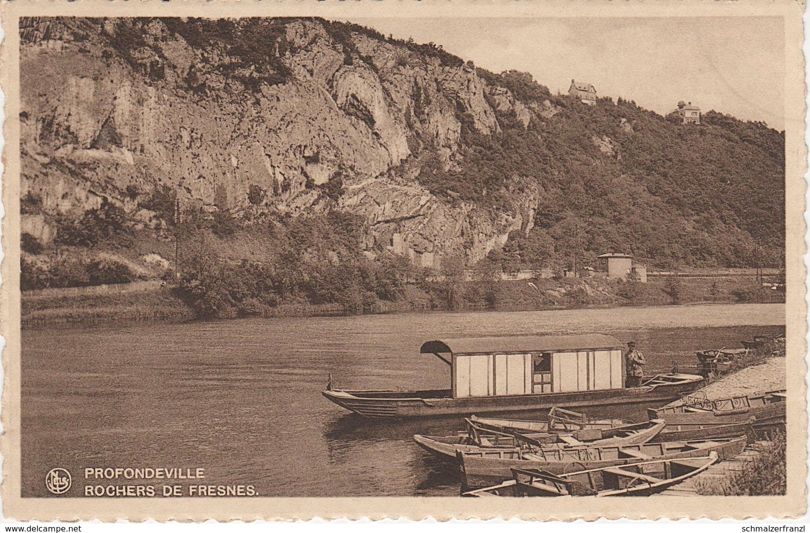 CPA AK Profondeville Rochers De Fresnes Le Bac Fähre Ferry Meuse Maas Gare ? A Lustin Boreuville Burnot Courriere Namur - Profondeville