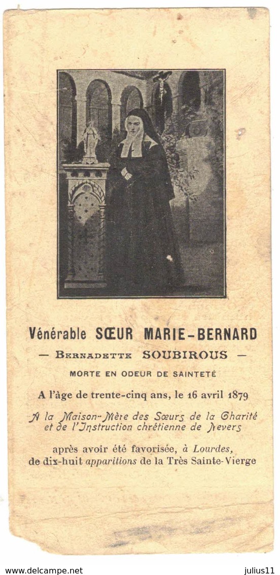 VENERABLE SOEUR MARIE BERNARD BERNADETTE SOUBIROUS : IMAGE PIEUSE HOLY CARD SANTINI PRENTJE - Imágenes Religiosas