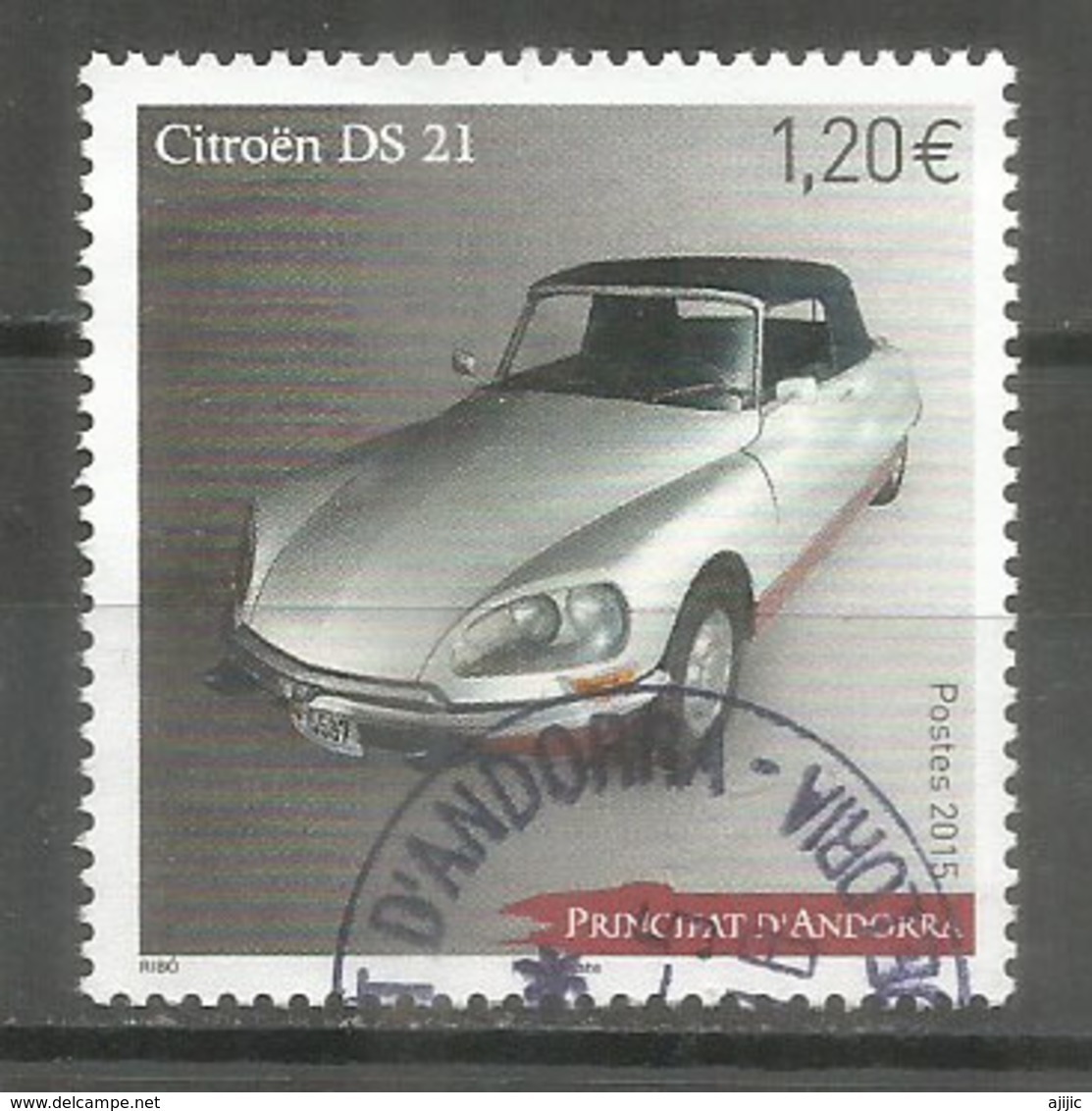 ANDORRA.50 Ième Anniversaire De La 1 ère Commercialisation De La Citroën DS 21  Un Timbre Oblitéré 1 ère Qualité 2015. - Usados