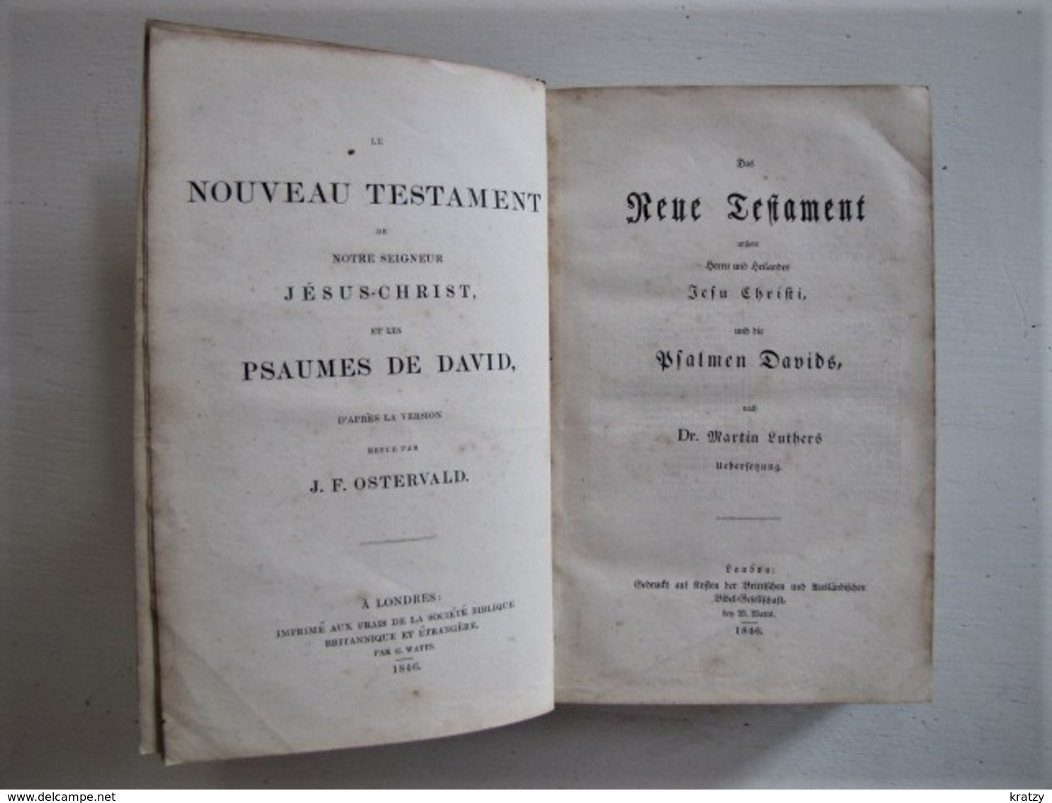 NOUVEAU TESTAMENT ET PSAUMES - Hôtel De York à Spa - Chambre N°9 - 1846 - 22 X 15 Cm. - C 11 - Religion