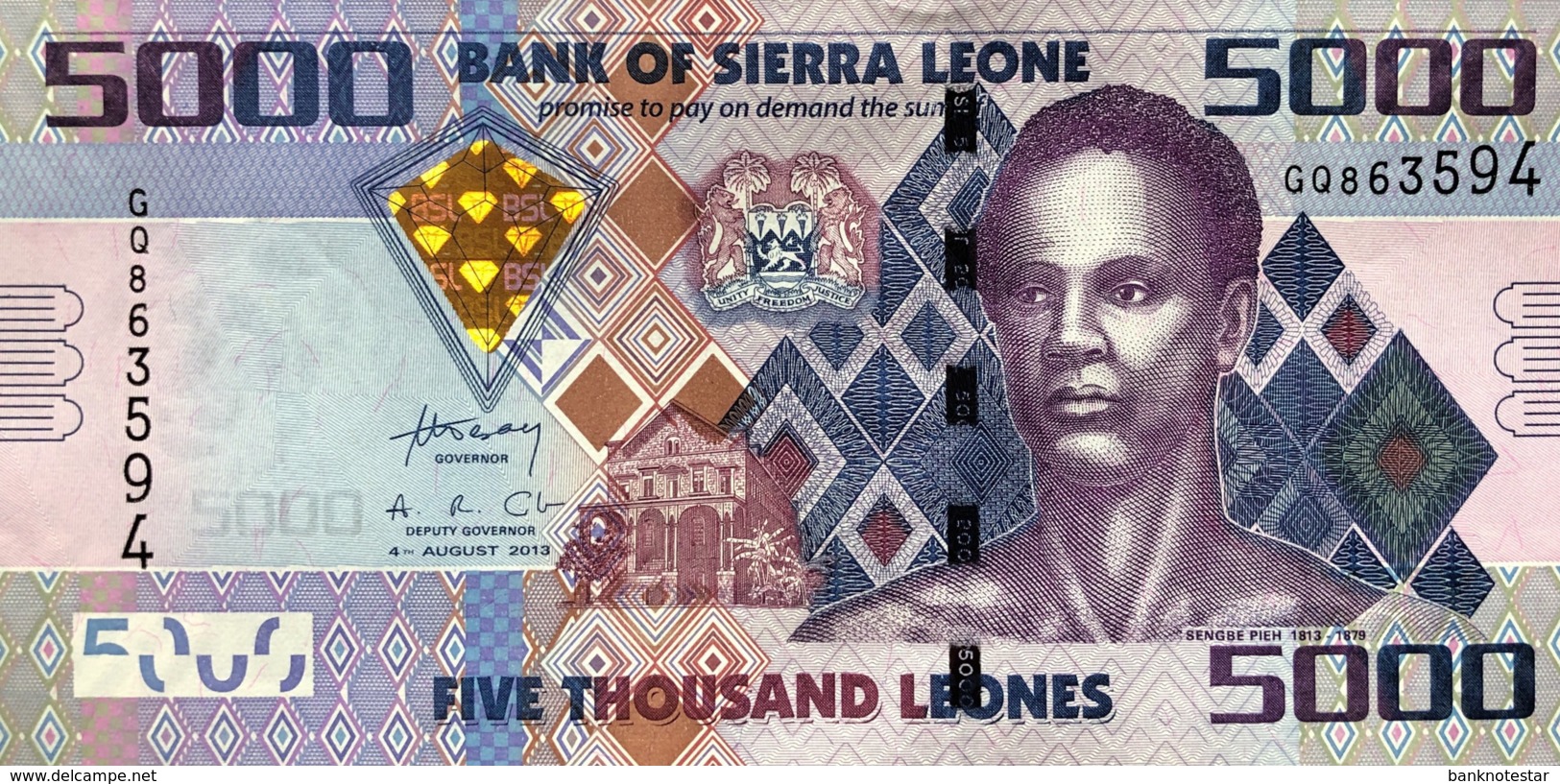 Sierra Leone 5.000 Leones, P-32b (4.8.2013) - UNC - Sierra Leone