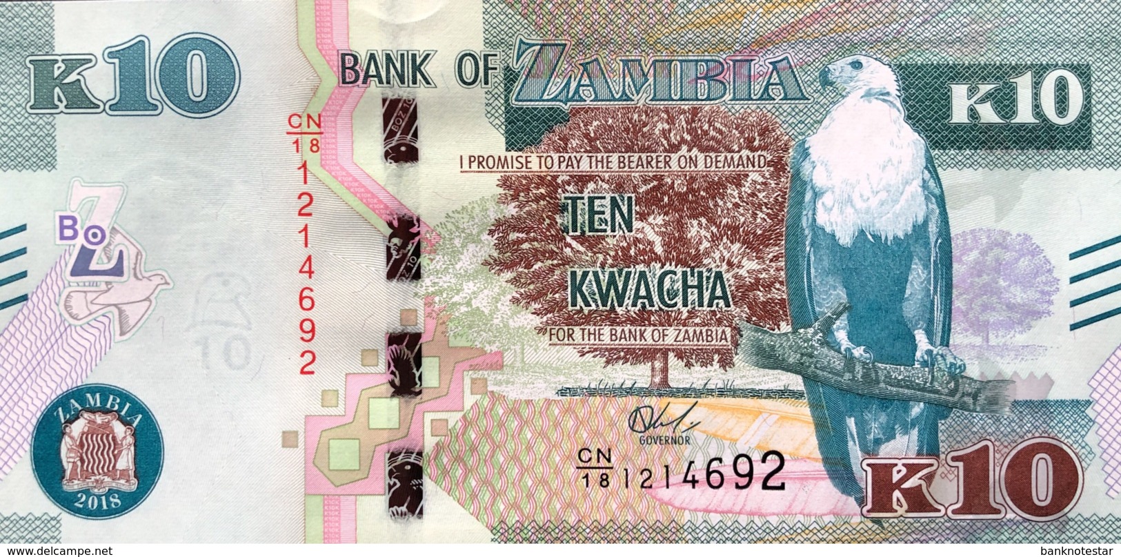 Zambia 10 Kwacha, P-New/58b (2018) - UNC - Sambia