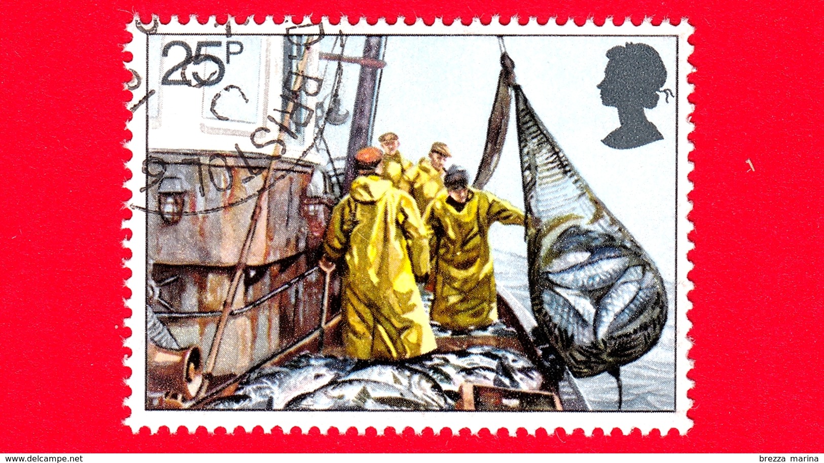 INGHILTERRA - GB - GRAN BRETAGNA - Usato - 1981 - Industria Della Pesca - Hoisting Seine Net - 25 - Usati