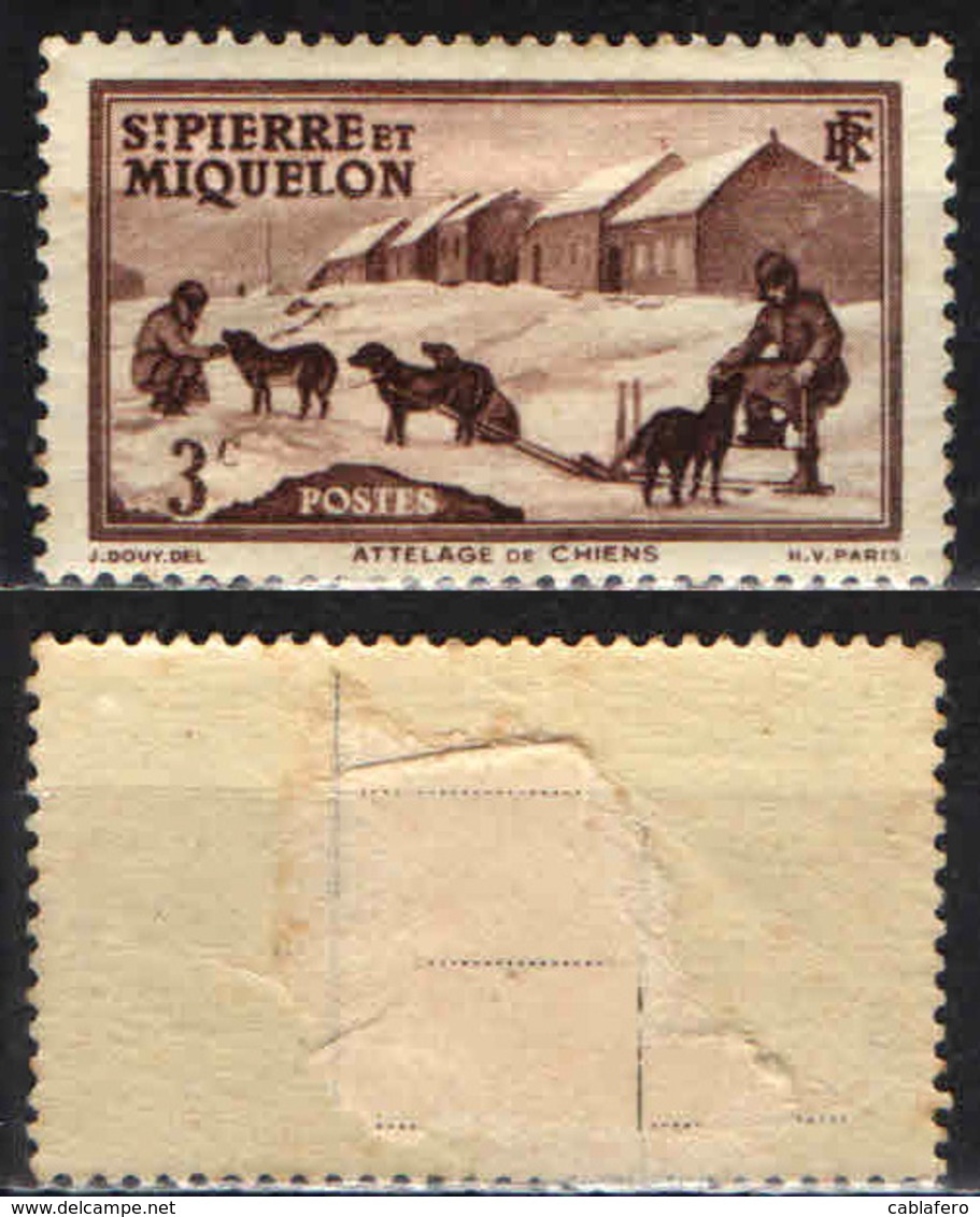 ST. PIERRE & MIQUELON - 1938 - DOG TEAM - MH - Nuovi