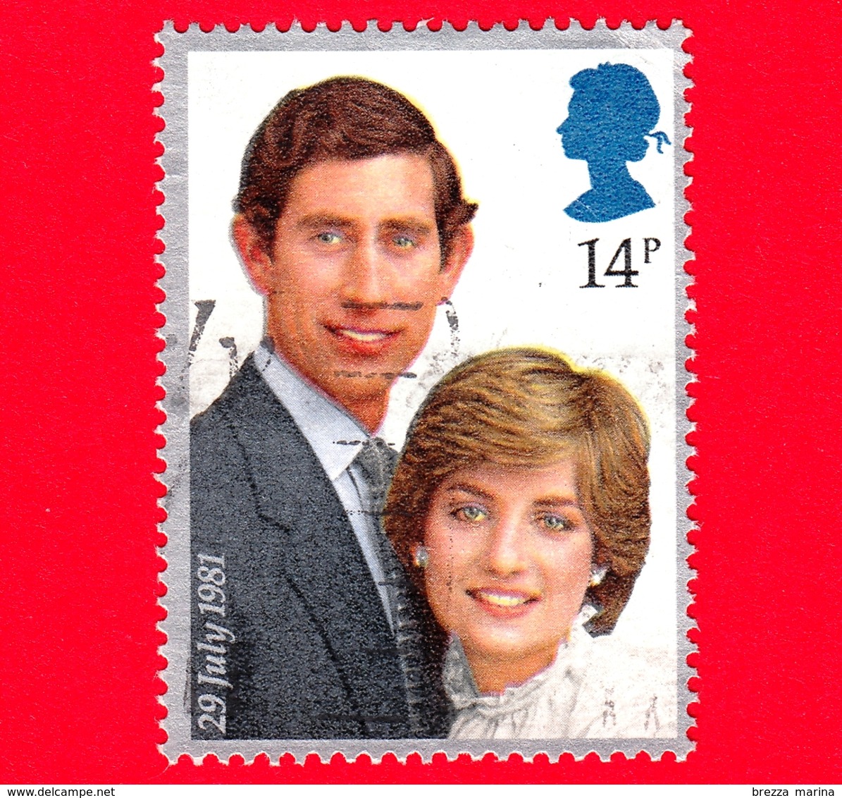 GB  - UK - GRAN BRETAGNA - Usato - 1981 - Nozze Reali - Principe Charles E Lady Diana Spencer - 14 - Usati