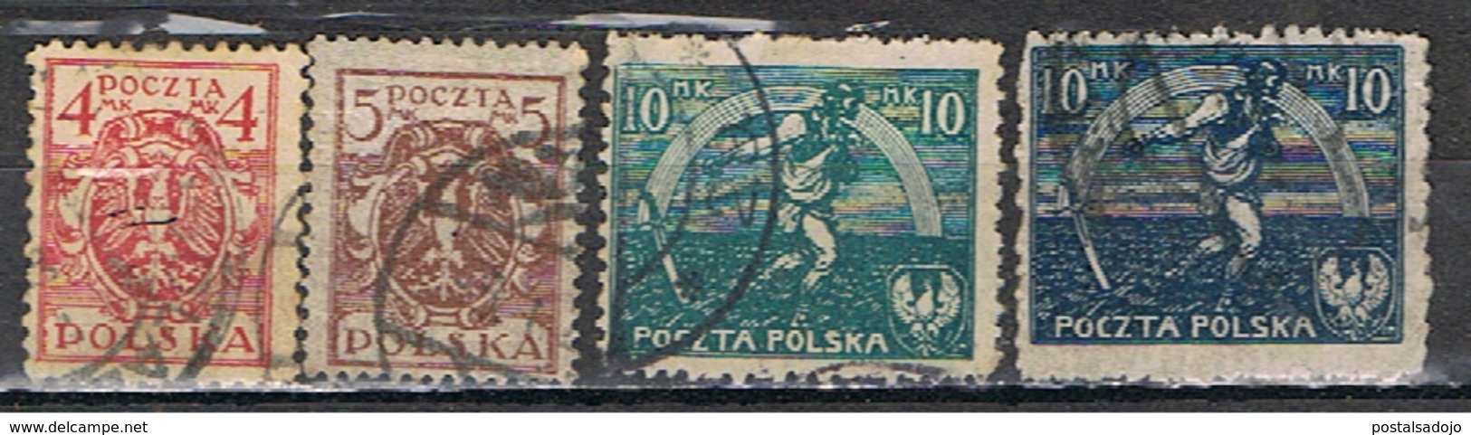 POLSKA 90 // YVERT 221, 222, 224, 224 // 1921-22 - Gebraucht