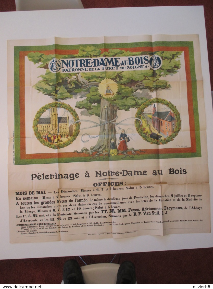 VP AFFICHE 95cm X 98cm (V1912) PéLéRINAGE A NOTRE-DAME-AU-BOIS (3 Vues) Patronne De La Foret De Soignes - Affiches