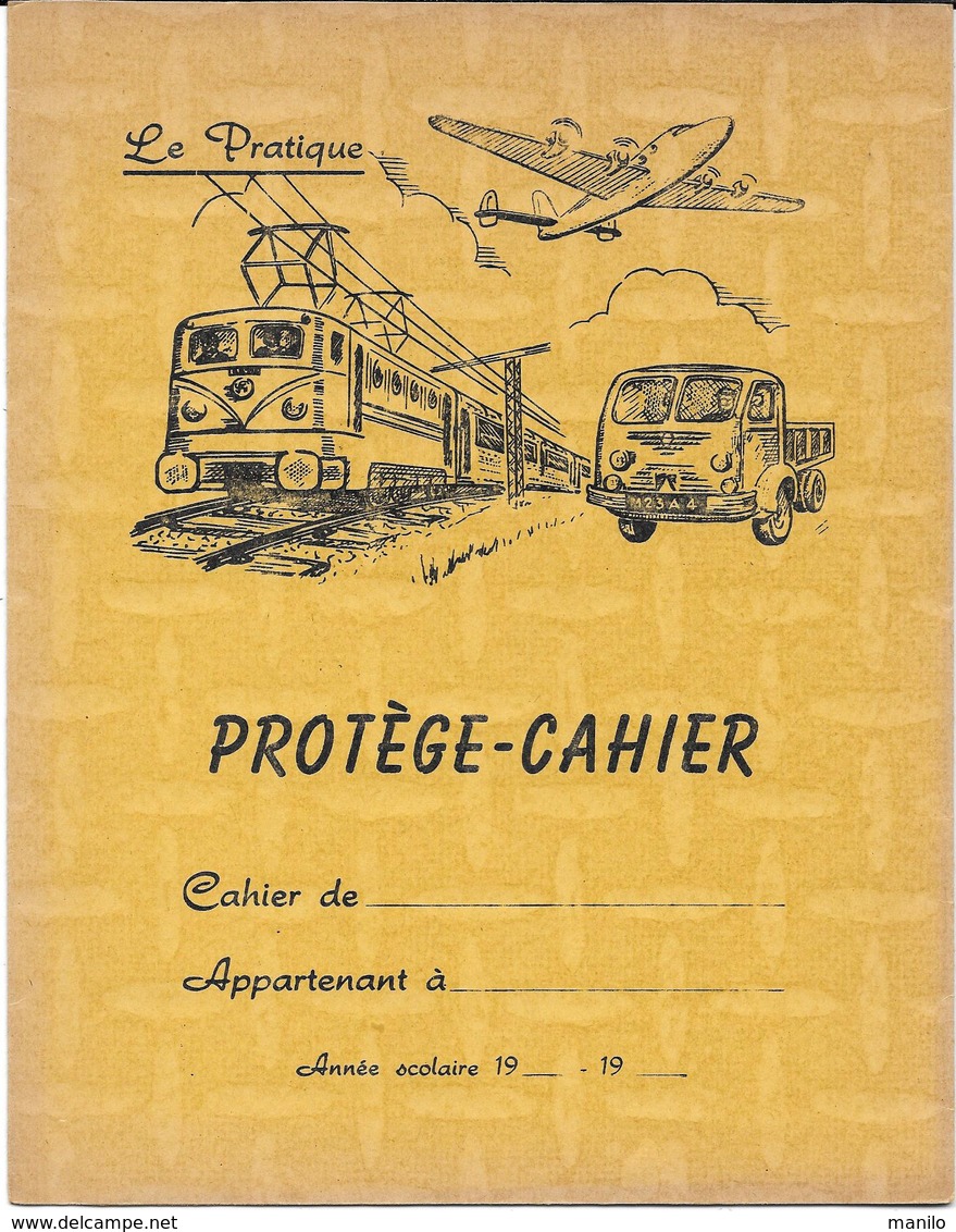 Protège-cahiers Publicitaire - LE PRATIQUE - Thème Des Transports - Ferroviaire, Aérien, Routier-Mesures Liquides & Bois - Schutzumschläge