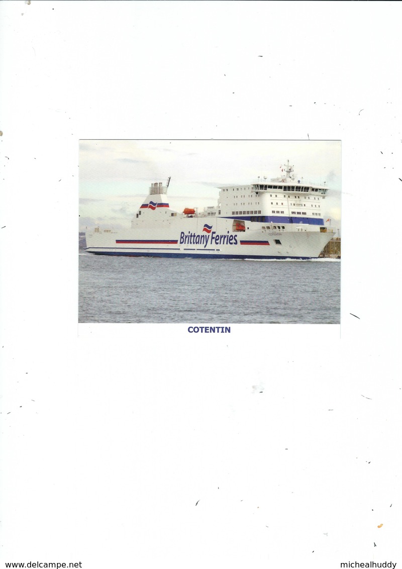 FERRY POSTCARD   BRITTANY FERRIES  COTENTIN - Ferries