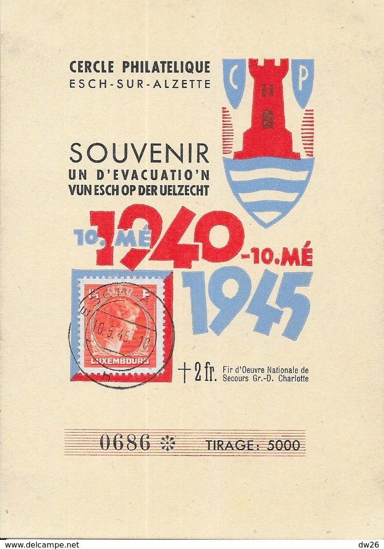 Luxembourg - Souvenir Un D'Evacuation VunEsch Op Der Uelzecht 1940-1945 - Cercle Philatélique Esch-sur-Alzette - Lettres & Documents