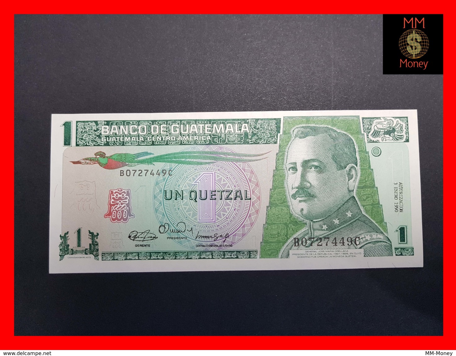 GUATEMALA 1 Quetzal  3.1.1990  P. 73 A  UNC - Guatemala