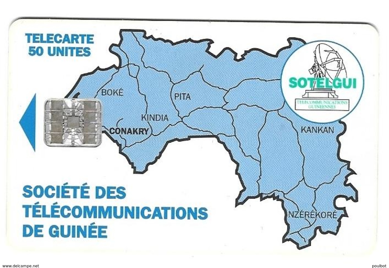 Télecarte Sotelgui Guinée 50 Unités Bleu - Guinee