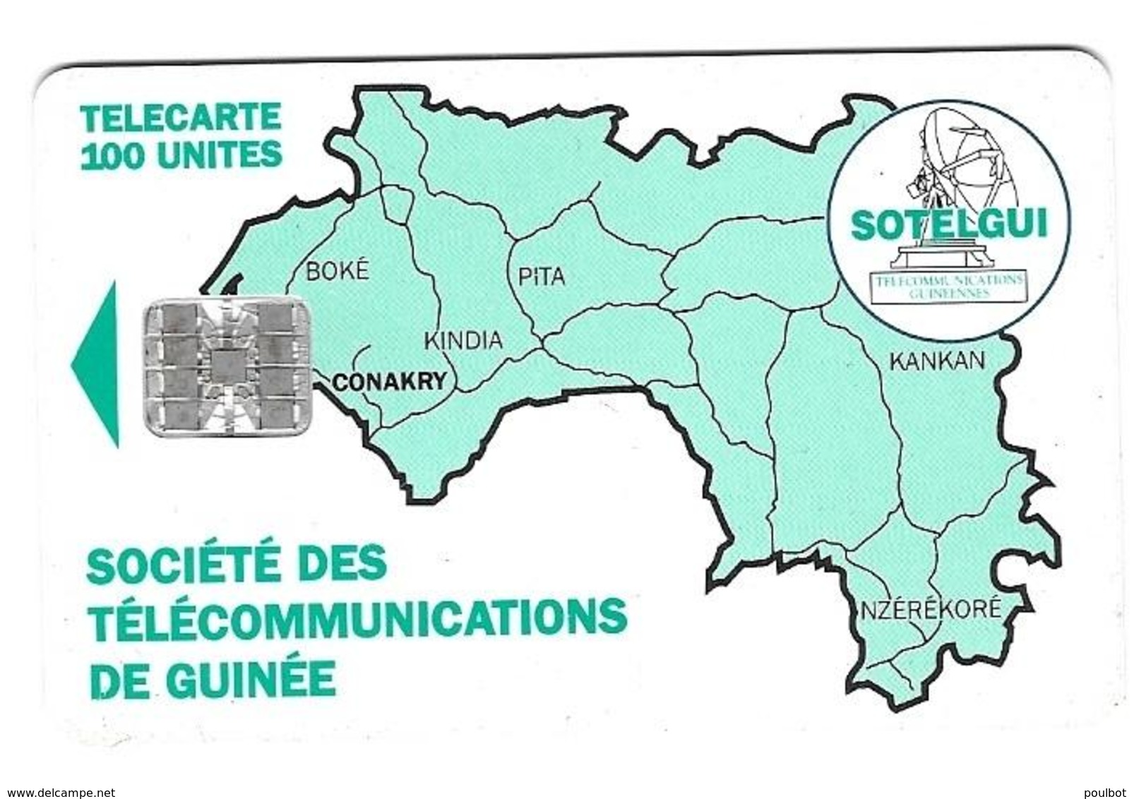 Télecarte Sotelgui Guinée 100 Unités Vert Pale - Guinée