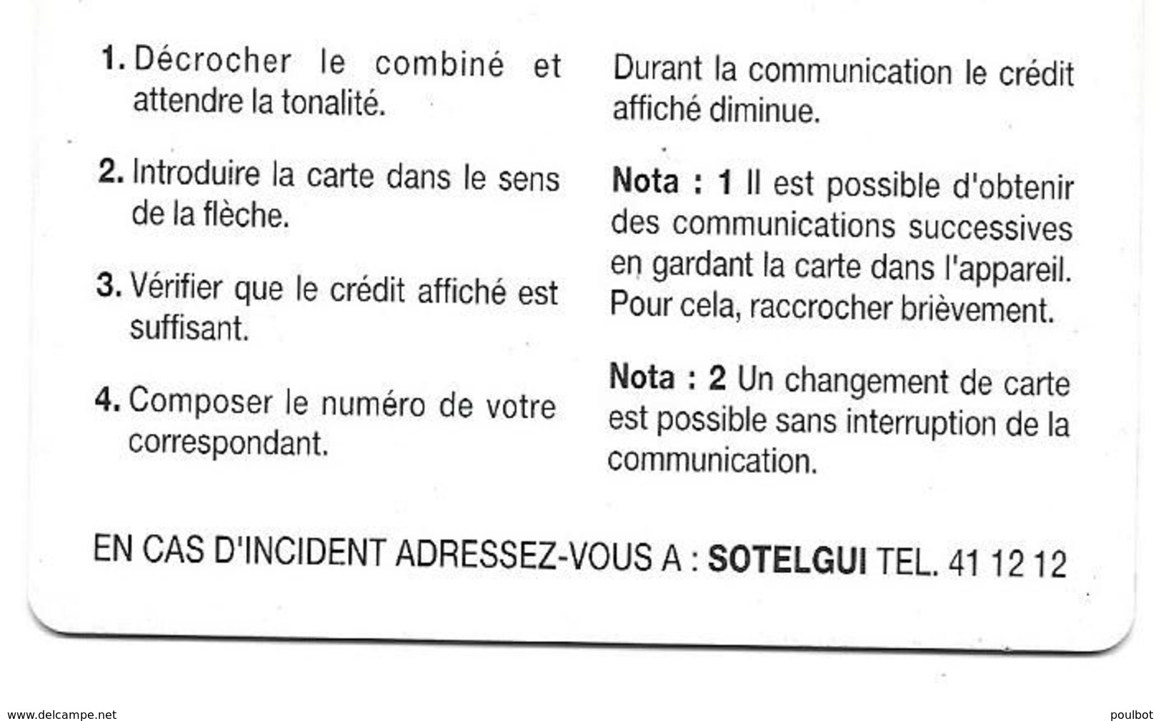 Télecarte Sotelgui Guinée 100 Unités Vert Pale - Guinee