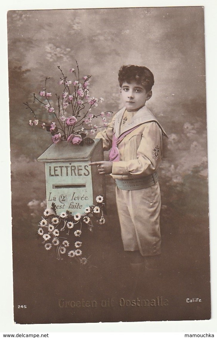 Groeten Uit Oostmalle 1916 - Jongetje Brievenbus Bloemen Lettres La 2e Levée Est Faite - Enfant Boite Aux Lettres Fleurs - Malle