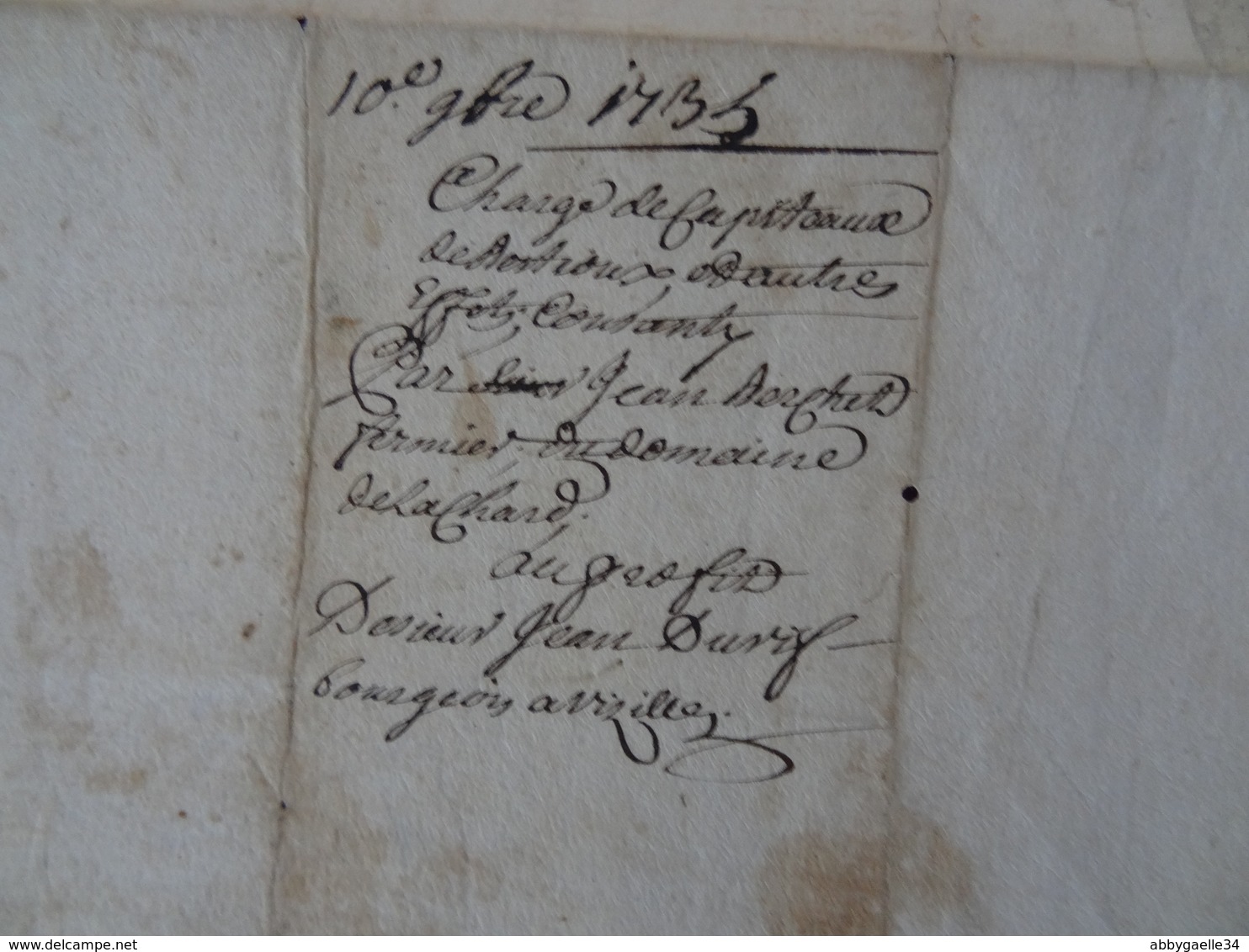 1735 Grenoble (Isère) Papier Timbré N°178 De 16 Deniers Inventaire Jamais Vu Bien Frappé - Seals Of Generality