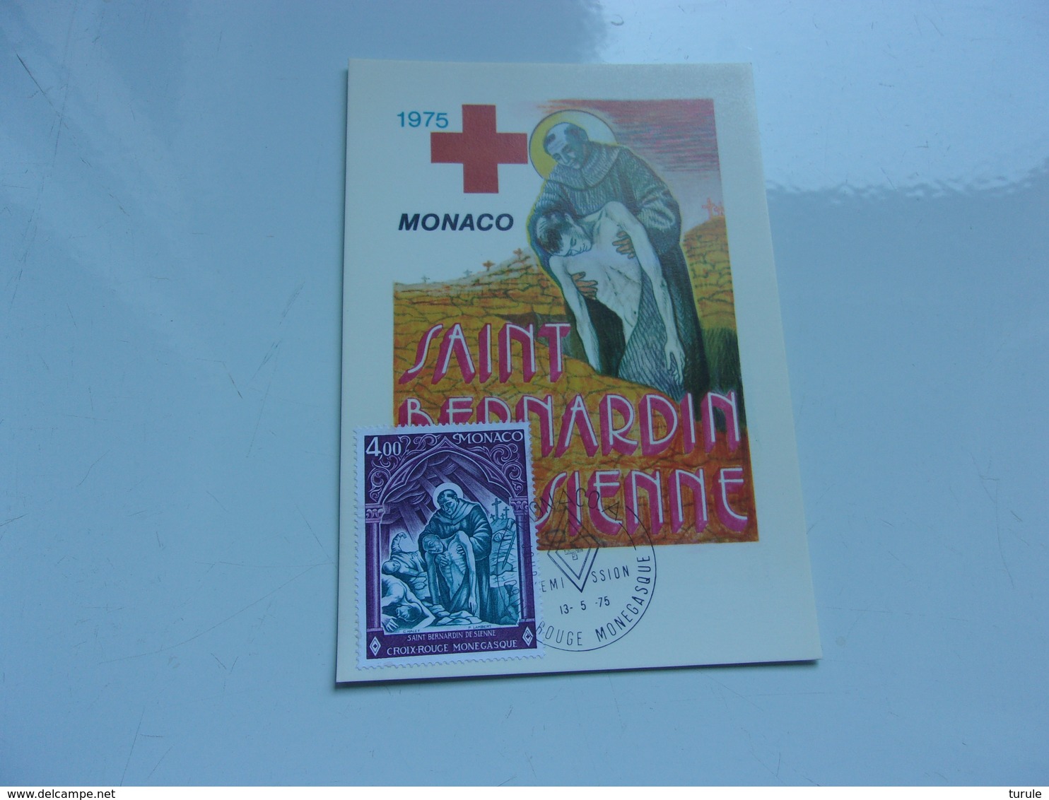 MONACO (1975) CROIX ROUGE Saint Bernard De Sienne - Cartes-Maximum (CM)