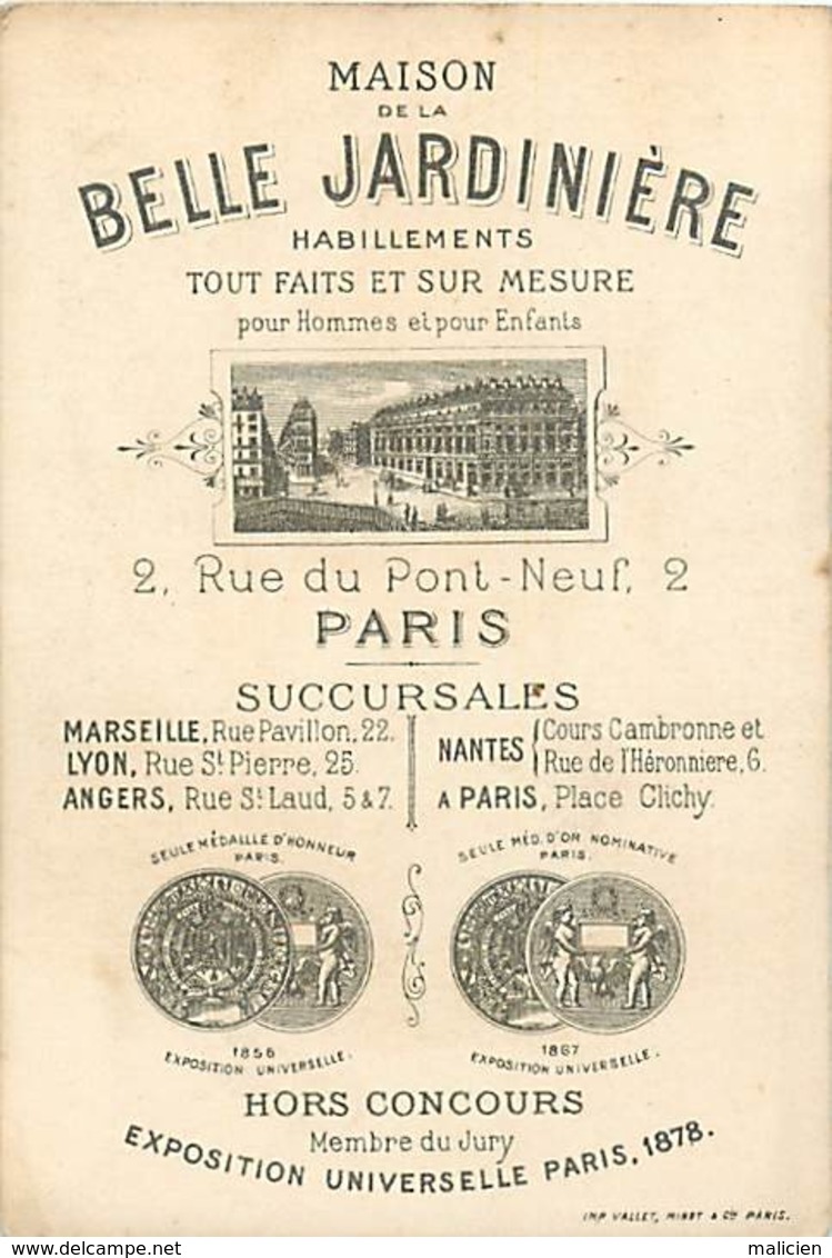 - Chromos-ref-chA278- Maison De La Belle Jardinière / Je Vais Lui Plaire ... -fond Doré - Lith. Vallet Minot & Cie - - Autres & Non Classés