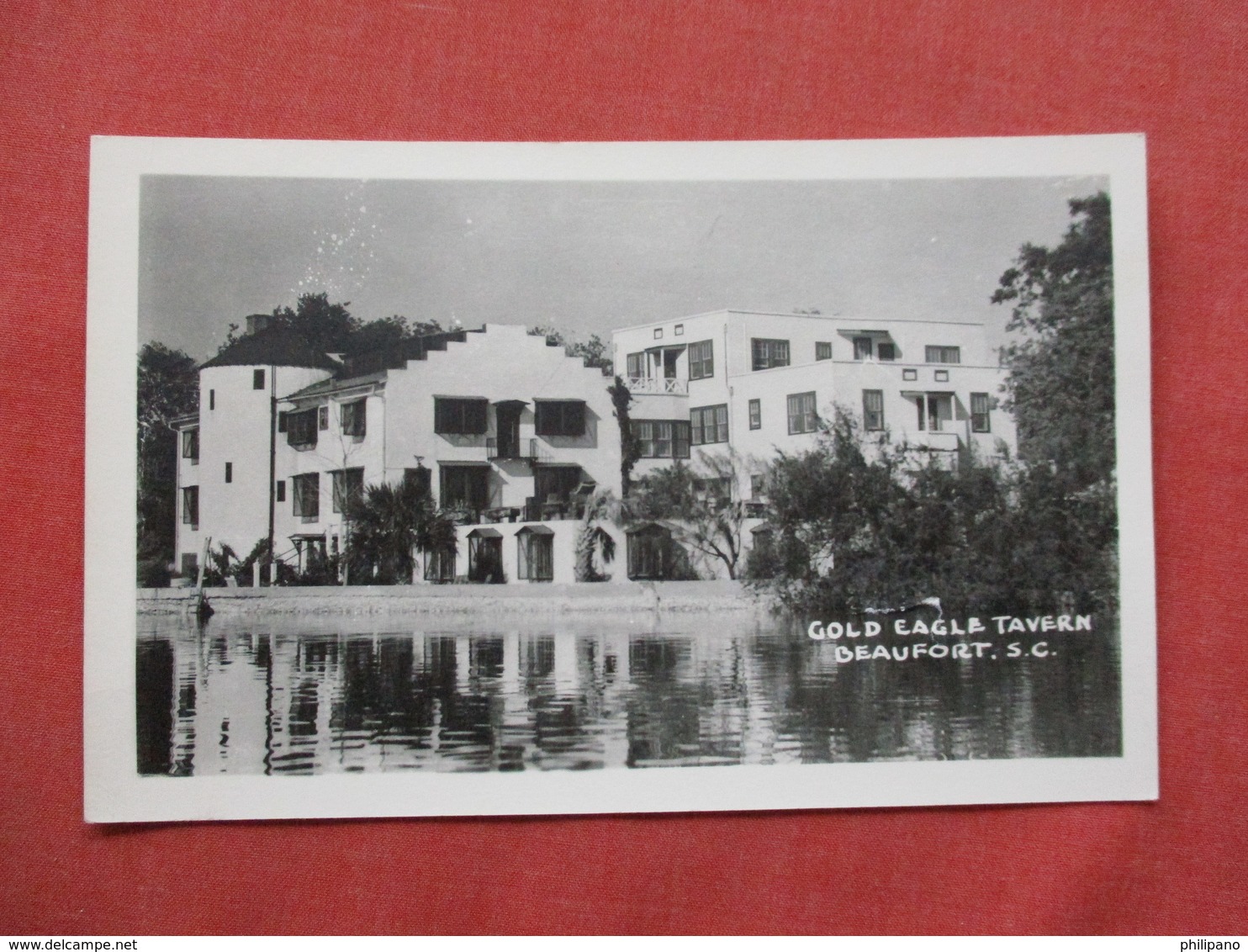 RPPC  Gold Eagle Tavern=== As Is Punch Tear Above  Gold Eagle  South Carolina > Beaufort     Ref 3423 - Beaufort