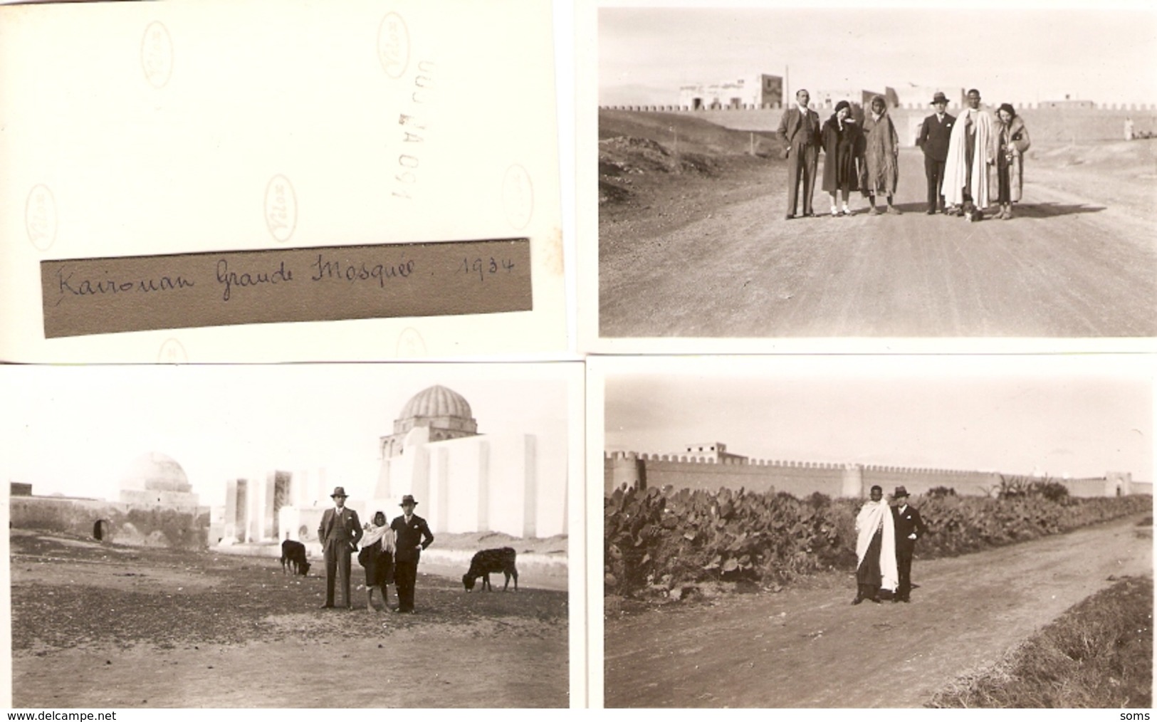 Lot De 8 Photographies De Tunisie, Kairouan, Remparts, Mosquée Des Sabres, Rue, Porte De France, Photos De 1934 - Afrique