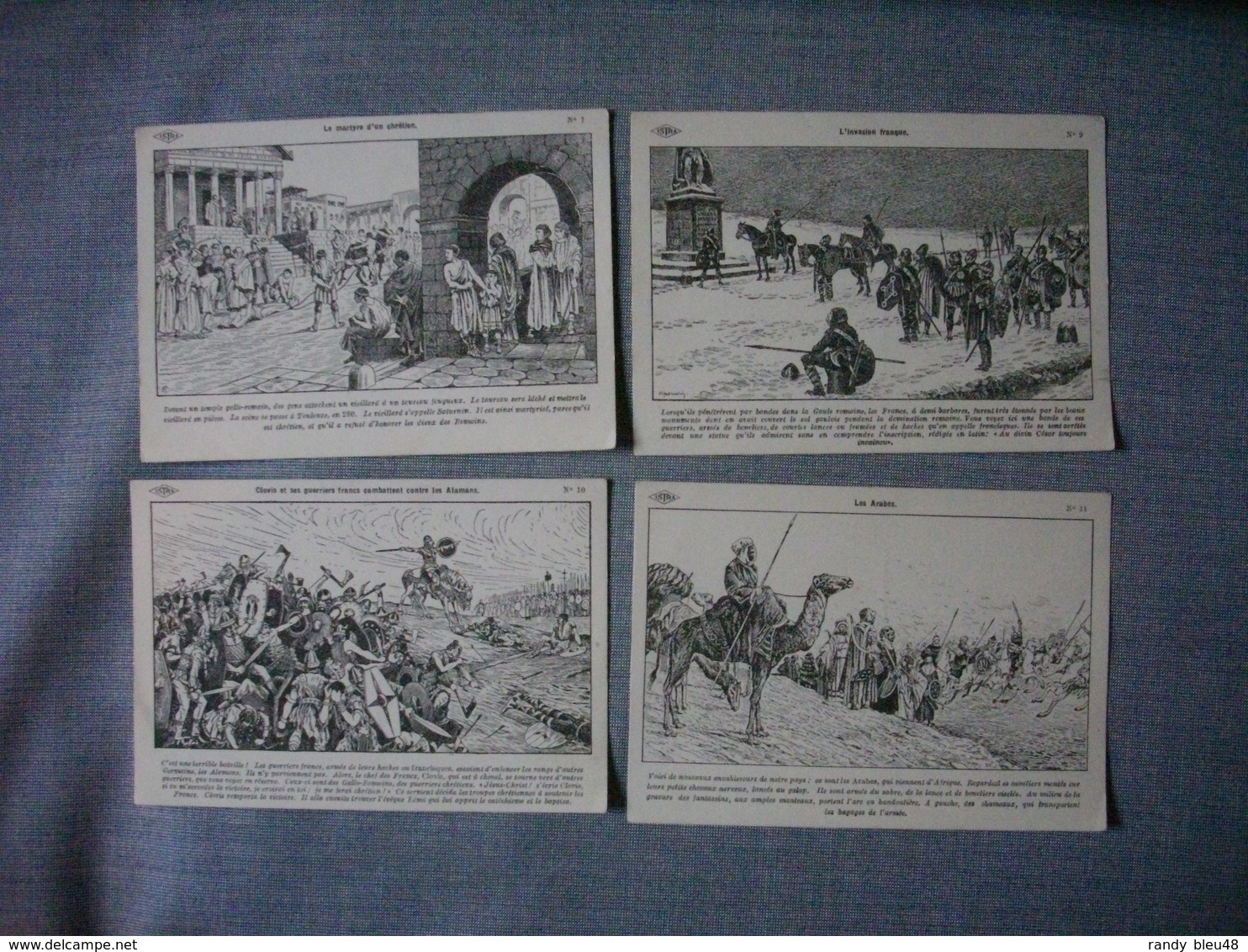 Lot De 4 Cartes Illustrées Signé CARLIER  -  Histoire De FRANCE  -  Numéros  7  -  9  -  10  -  11 - Histoire