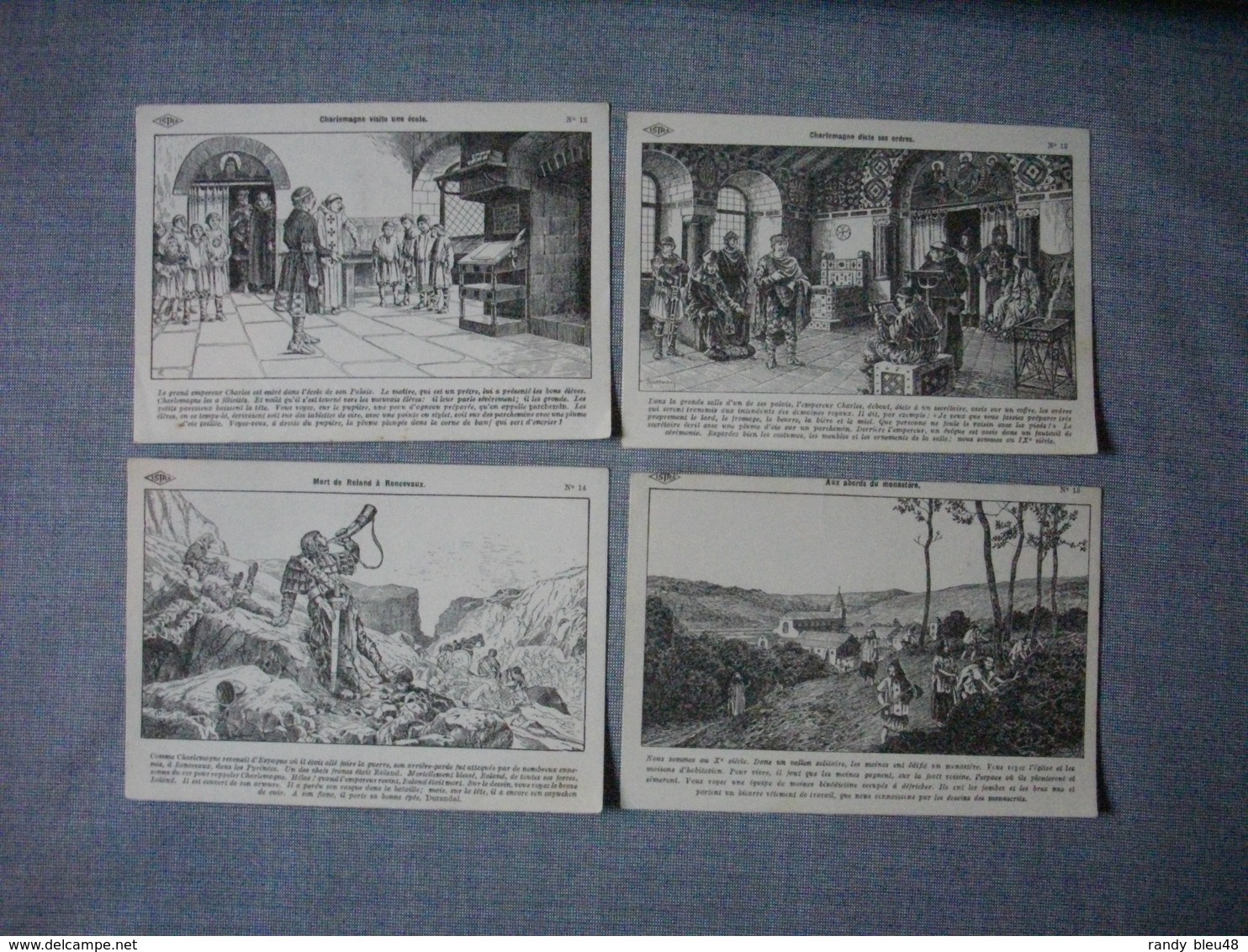 Lot De 4 Cartes Illustrées Signé CARLIER  -  Histoire De FRANCE  -  Numéros  12 - 13 - 14 -  15 - Geschiedenis