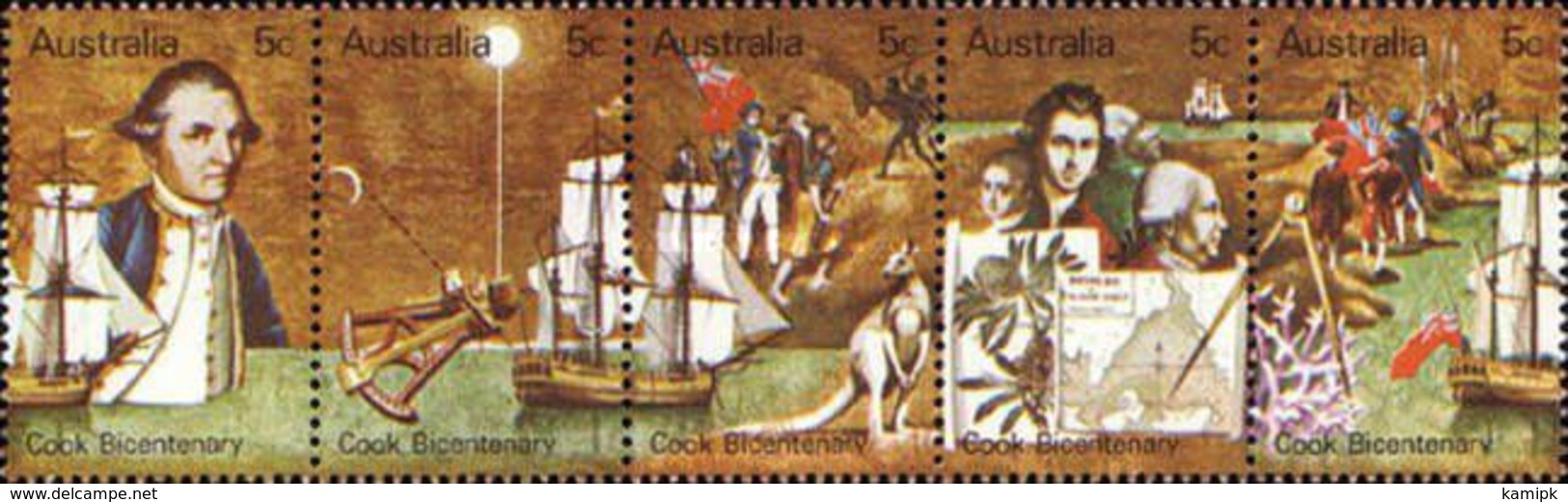 USED STAMPS   The 200th Anniversary Of The First European Contact With East Coast Of Australia By Captain James C	 -1970 - Used Stamps