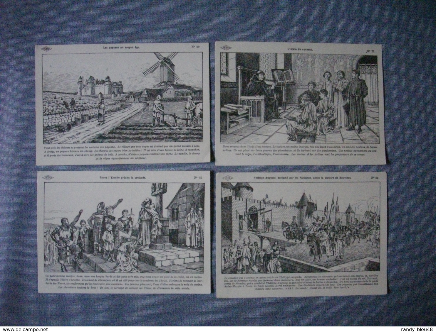 Lot De 4 Cartes Illustrées Signé CARLIER  -  Histoire De FRANCE  -  Numéros  20  -  21  -  22  -  26 - History
