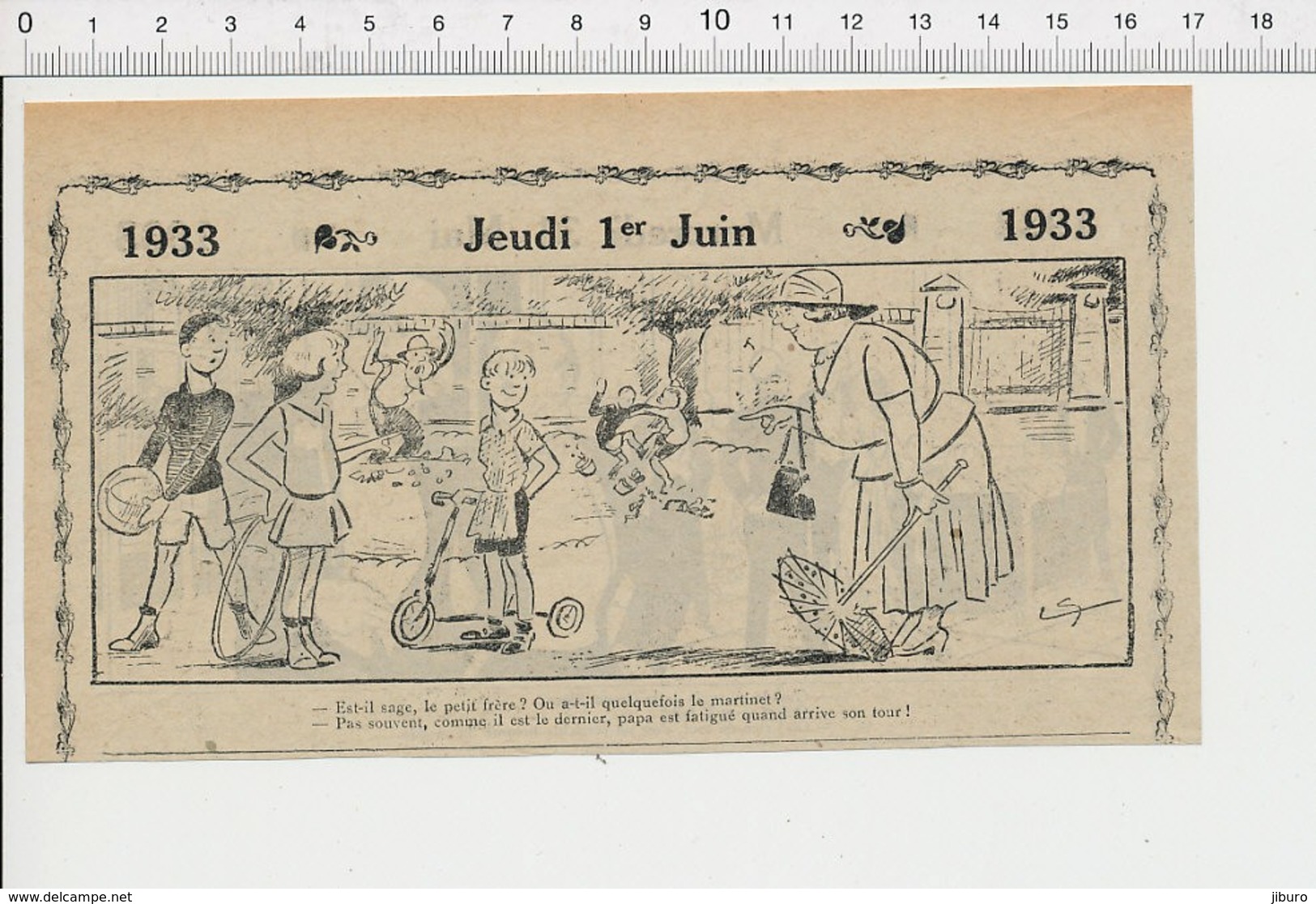 2 Scans Humour Jeu D'enfant Martinet Punition Trotinette Cerceau Bagarre Enfants Marquis De La Grenouillère  226W - Non Classés