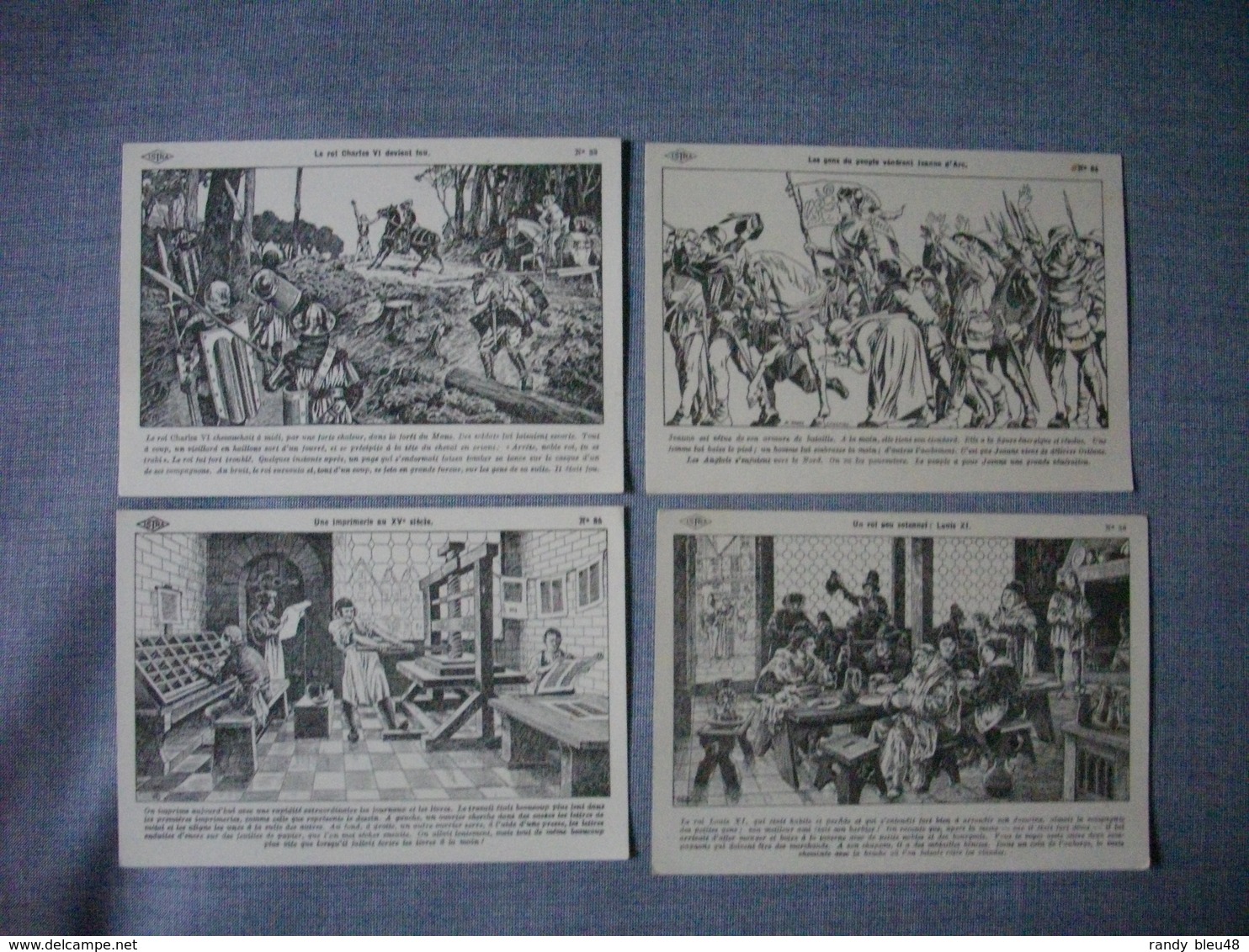 Lot De 4 Cartes Illustrées Signé CARLIER  -  Histoire De FRANCE  -  Numéros  33  -  34  -  35  -  36 - Geschichte