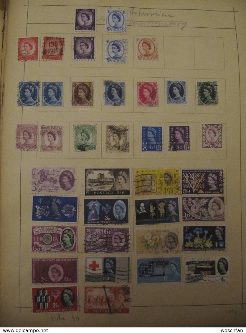 Ancient UK Great Britain Stamps From Ancient Albums, See Pics! - Sammlungen