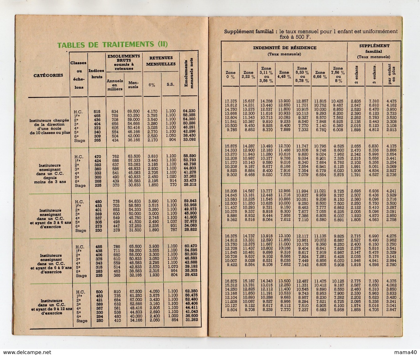 CALENDRIER SCOLAIRE 1956-57 - ARMAND COLIN - AVEC TABLES DES TRAITEMENTS DES INSTITUTEURS - PRESTATIONS FAMILIALES - Autres & Non Classés